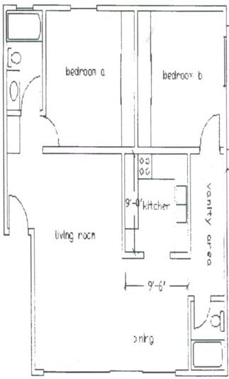 Floor Plan - 2 Bedroom 2 Bathroom