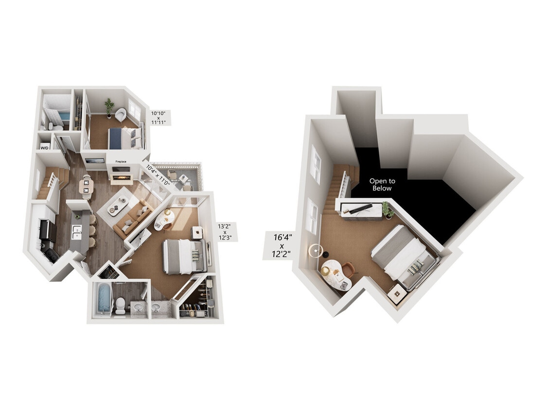 Floor Plan - 2 Bed, 2 Bath FL