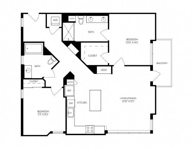 Floor Plan - 2x2 - H4-L
