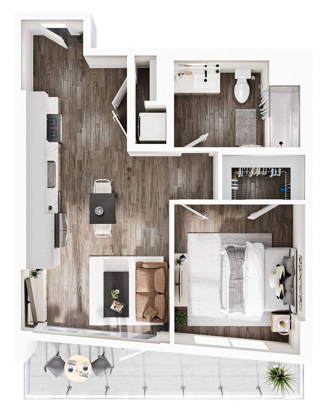 Floor Plan - 1 Bedroom | 1 Bath | Plan A1