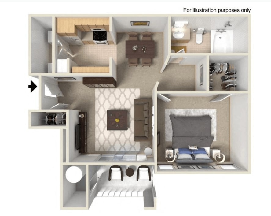 Floor Plan - A Bartlett 656 SF Reno