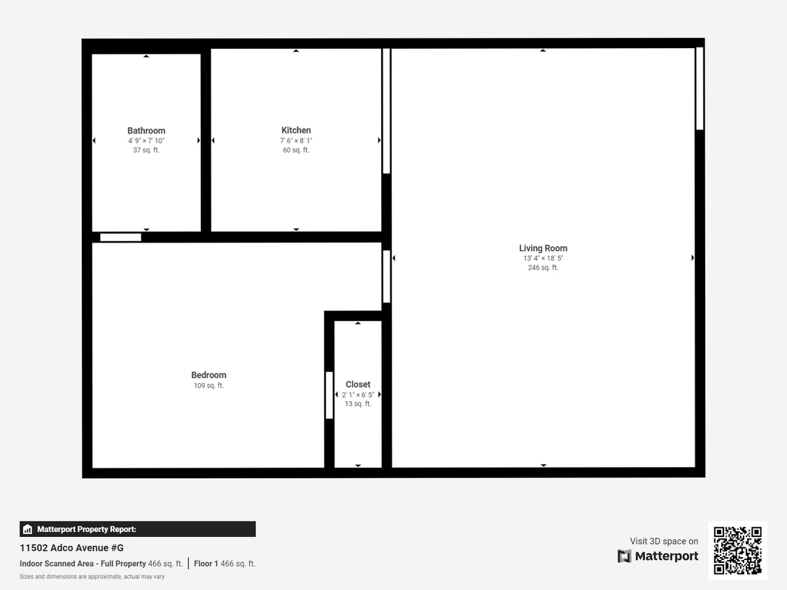 Floor Plan - 1 Bed 1 Bath