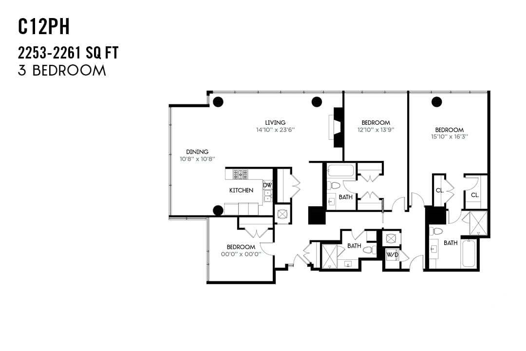 Floor Plan - Three Bedroom Penthouse C12