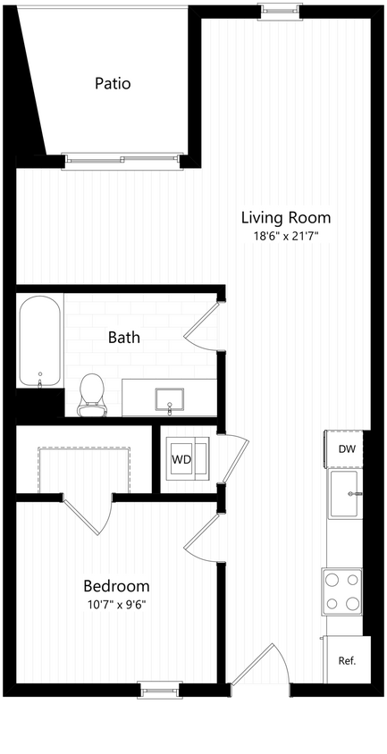 Floor Plan - B - 1x1
