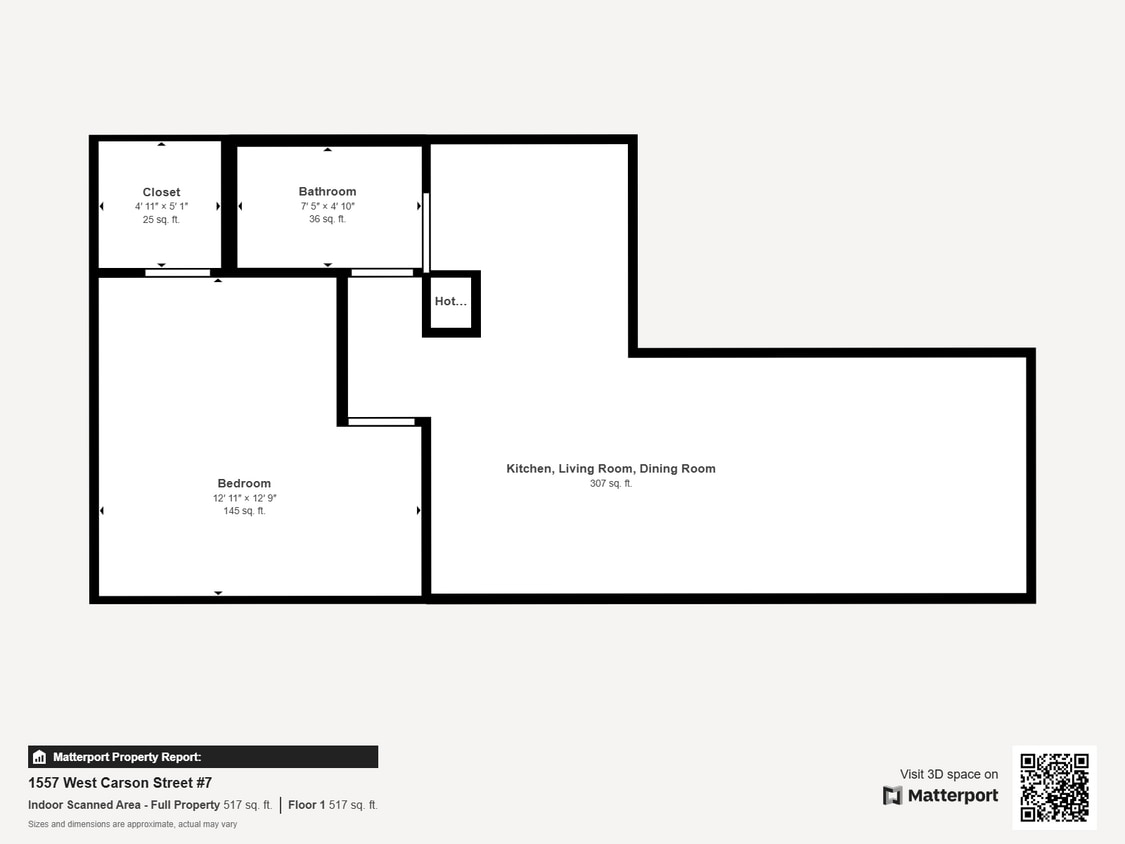 Floor Plan - 1 Bed 1 Bath