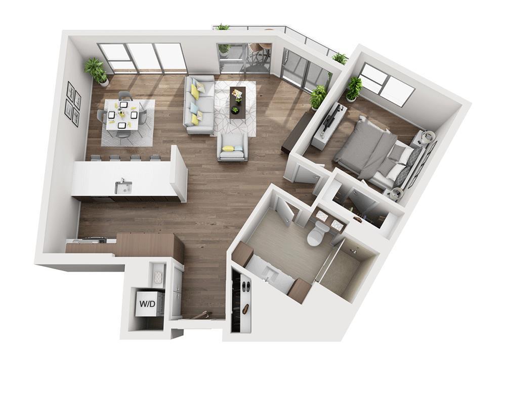 Floor Plan - One Bedroom A1H