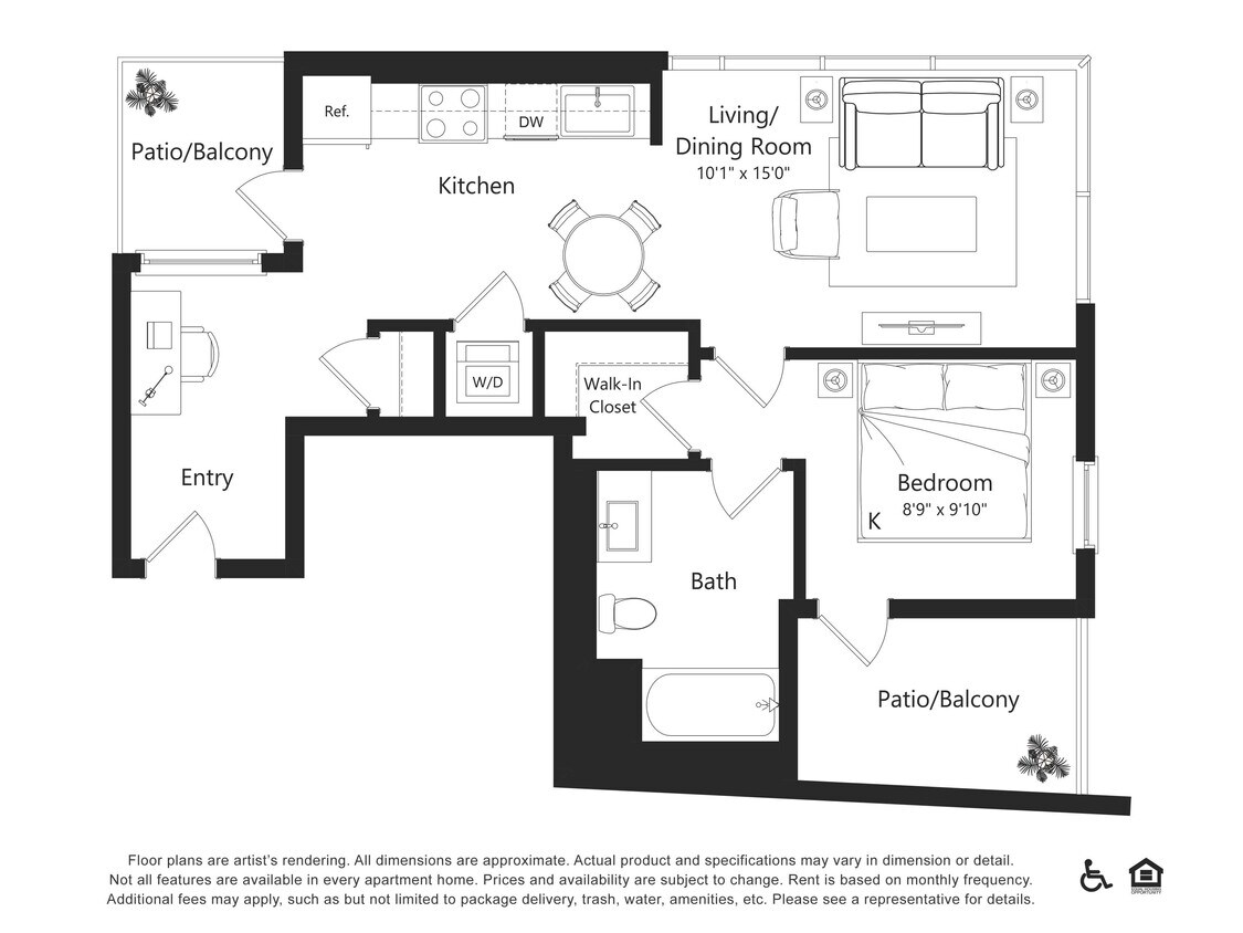 Floor Plan - 1S1 - 1 Bed
