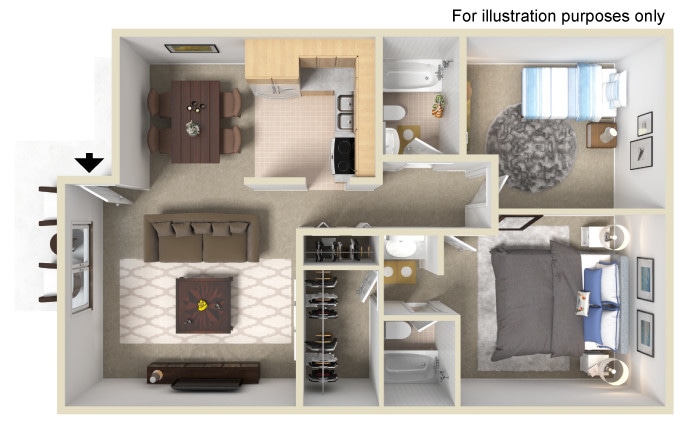 Plan 4 - Two Bedroom Two Bathroom