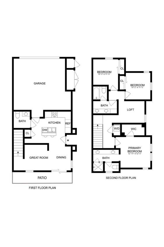Floor Plan - 3 Bedroom Townhome