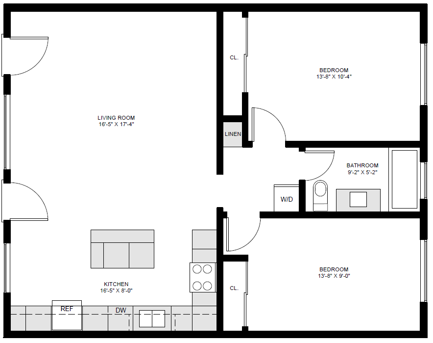 Floor Plan - 2x1 B
