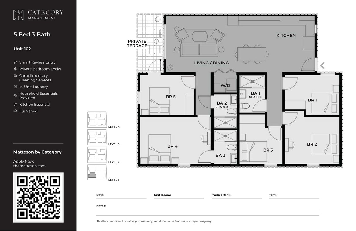 5 bed 3 bath - Type_B - Private Bedroom in Shared 5 Bed 3 Bath-B
