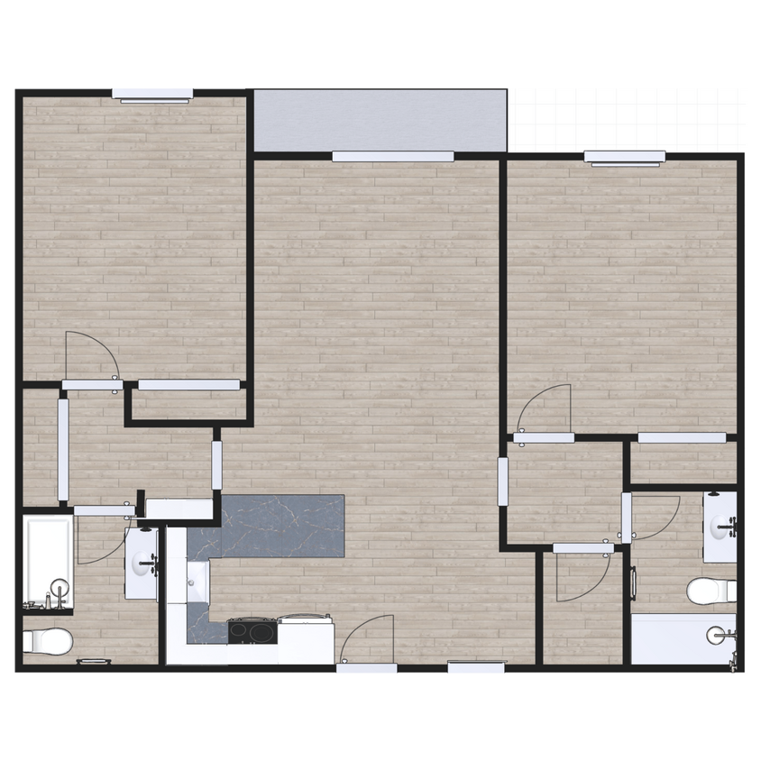 Floor Plan - Two Bedroom Two Bath