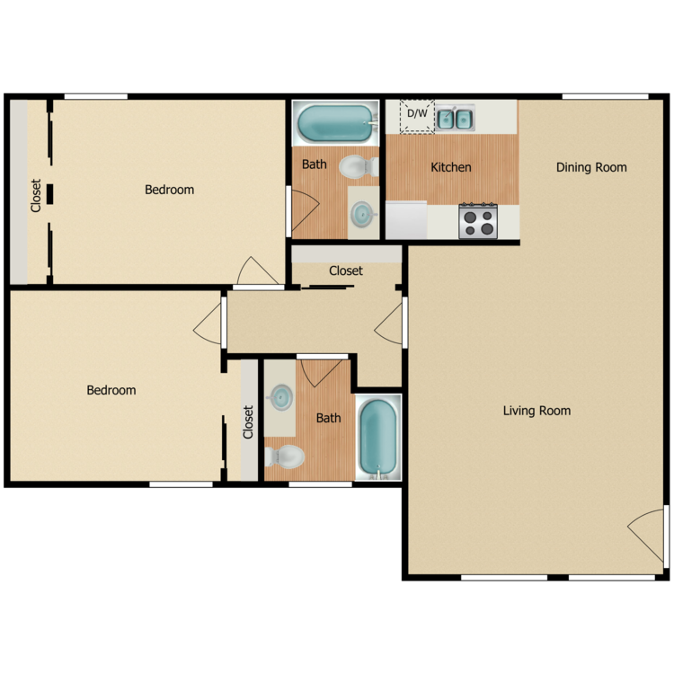 2x2_702456.png - 2 Bed 2 Bath