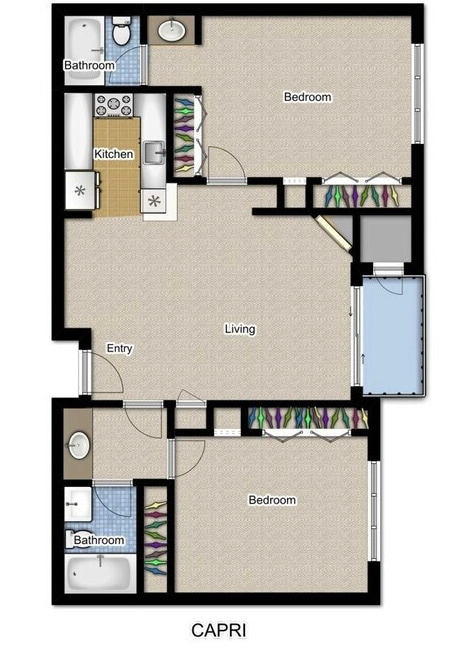 Floor Plan - 2BR/2.0BA