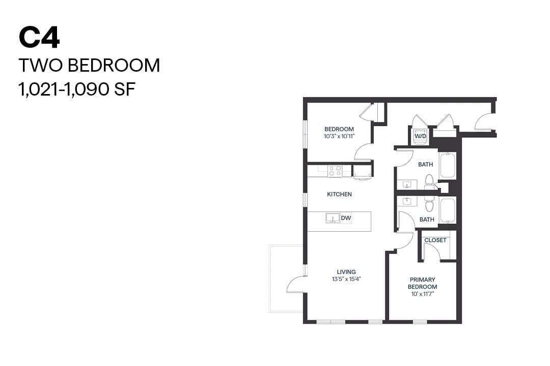 Floor Plan - Two Bedroom C4