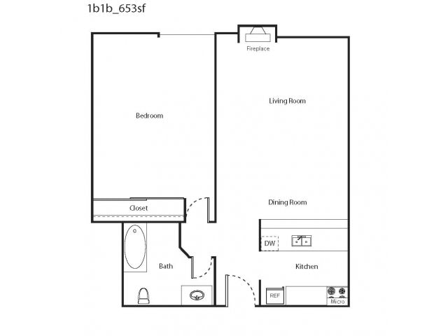 1BR/1BA - 1 Bed 1 Bath B