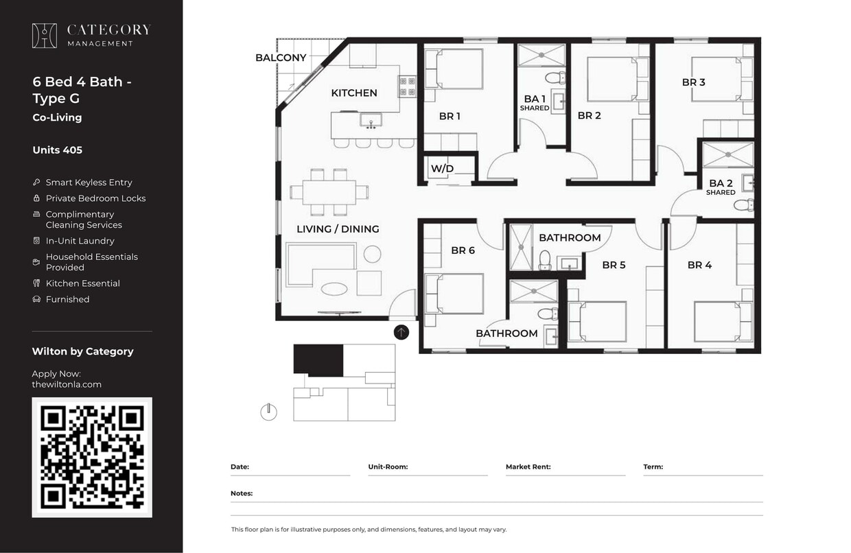 WLTN_6_Bed_4_Bath_-_Type_G - 405 Private Bedroom 6 Bed 4 Bath G