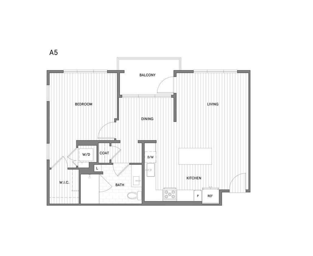 Floor Plan - 1 BR/1 BA