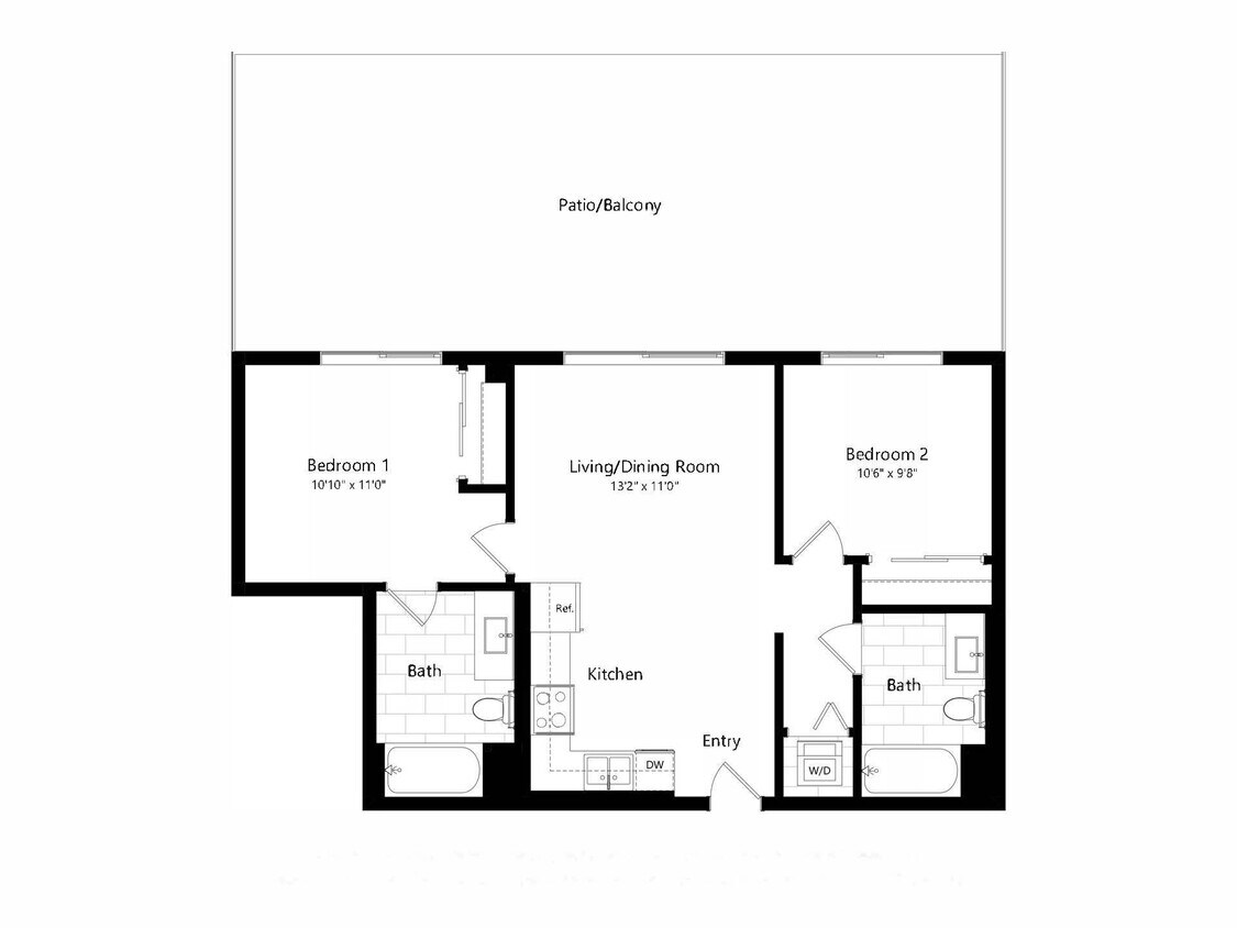 Floor Plan - 3BT (2 bedroom with Terrace)