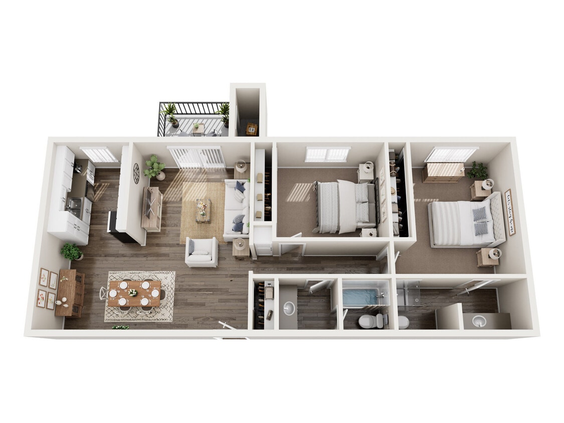 Floor Plan - Two Bedroom Two Bathroom D