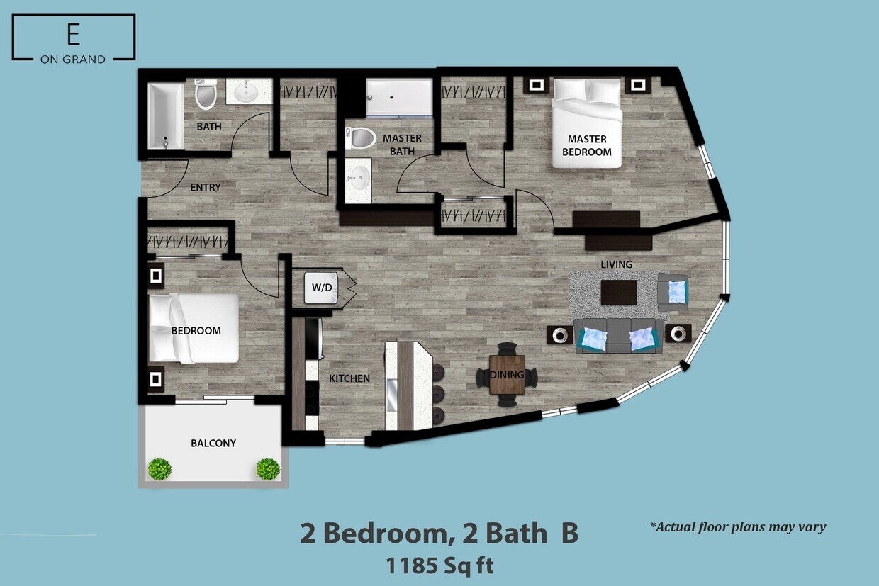 Floor Plan - 2 Bedroom, 2 Bath B