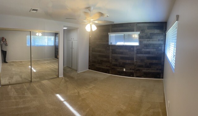 Master BDRM (pano) paneled wall and mirrored door - 1441 Prospect Ave Unit # B