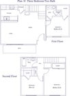 Plan H 3BR 1.5BA Townhome 1064SF - Bridgeport Apartment Homes