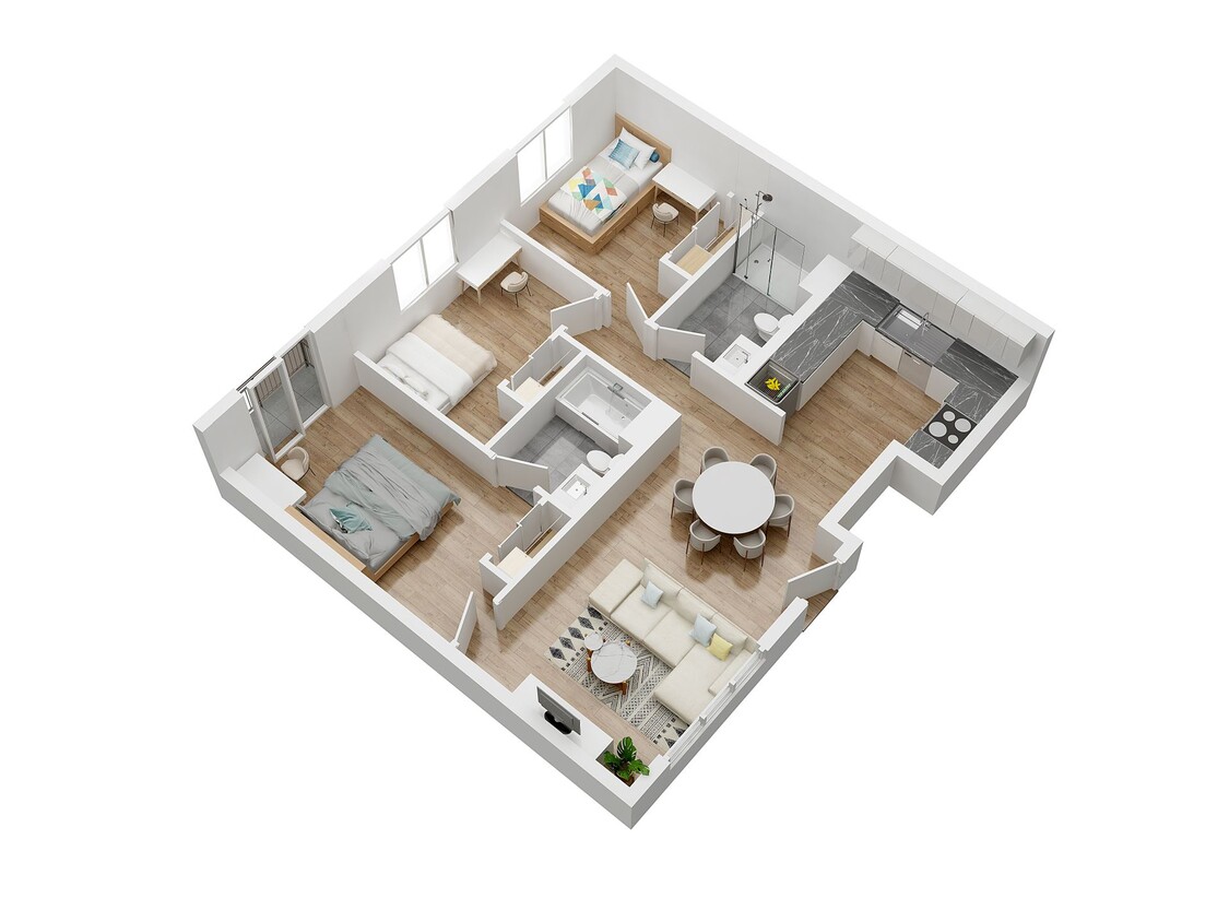 Floor Plan - 4000 Mont Clair Apartments - Unit 302