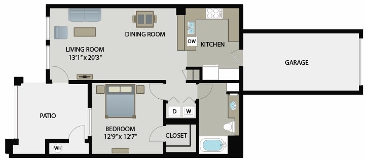 Floor Plan - 1x1DEN