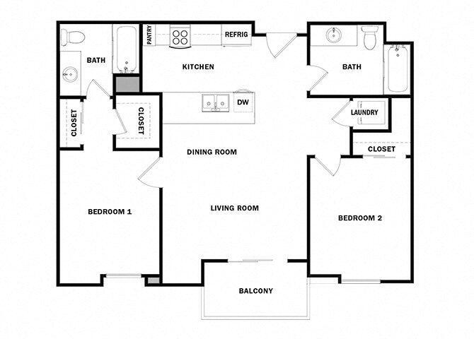 Floor Plan - 2X2 A2