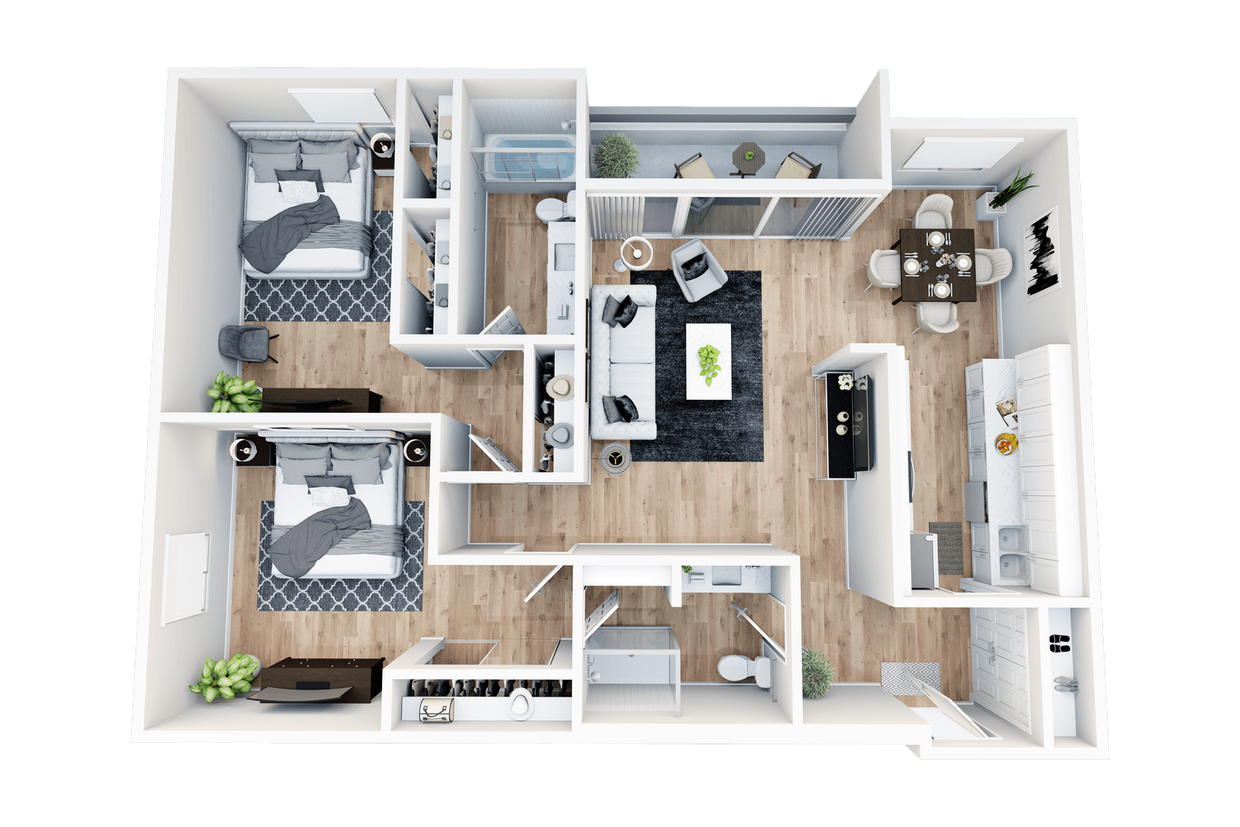 Floor Plan - 2 Bed 2 Bath