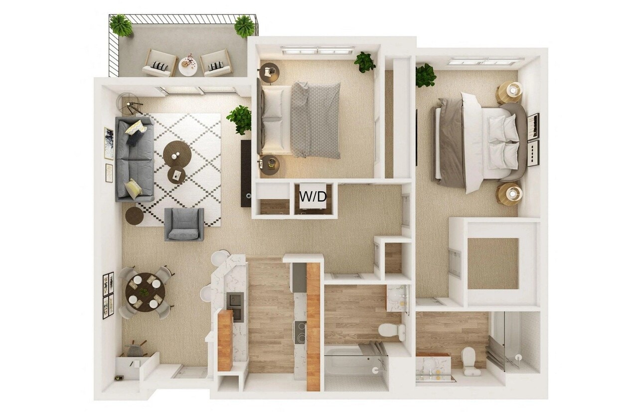 Floor Plan - 2 Bedroom, 2 Bath B