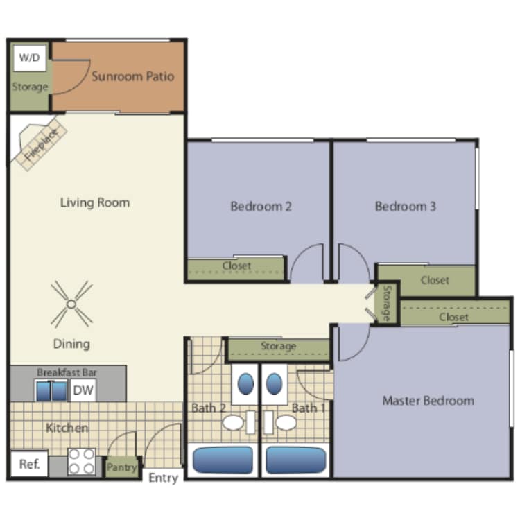 3x2x1160_176683.png - 3 Bedrooms 2 Baths  32A
