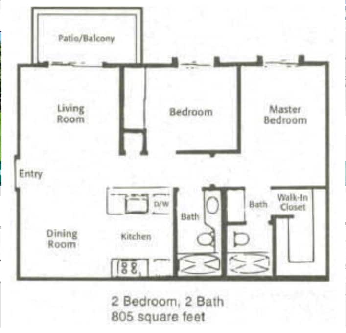 2 BD/2 BA - 2 Bedroom with Den