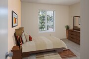 Bedroom with carpet - eaves La Mesa Apartments