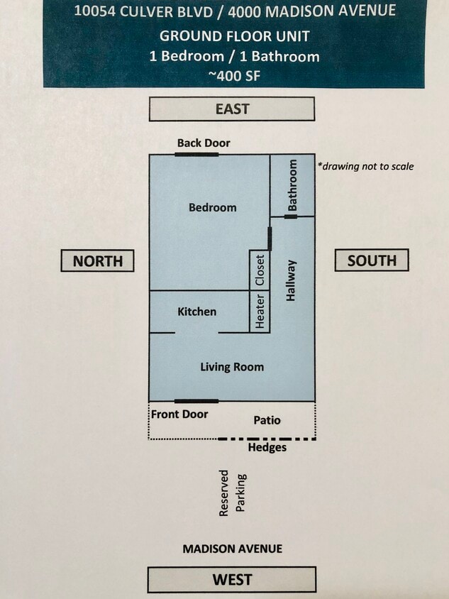 Floor Plan (Ground Floor) - 1 bedroom / 1 bathroom