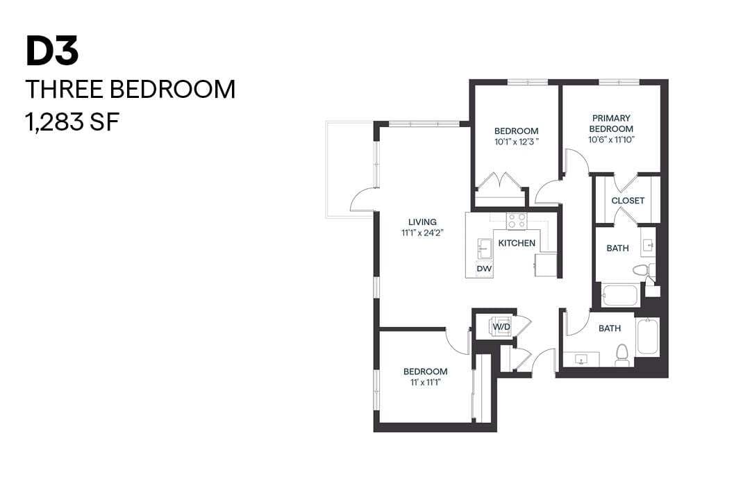 Floor Plan - Three Bedroom D3