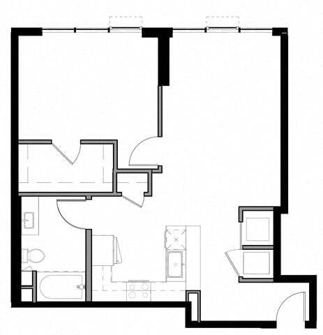Floor Plan - 1N w/ Balcony