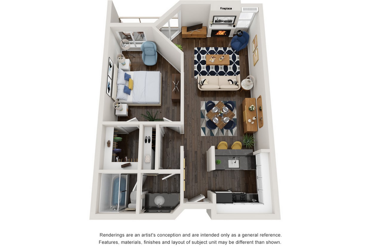 Floor Plan - Plan C 1  Bedroom