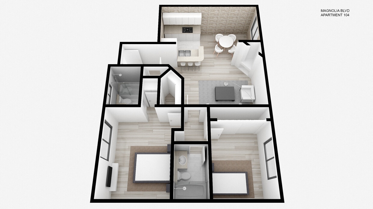 Floor Plan - Two Bed ~ Two Bath