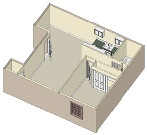 1 bed floorplan - Comanche Hills