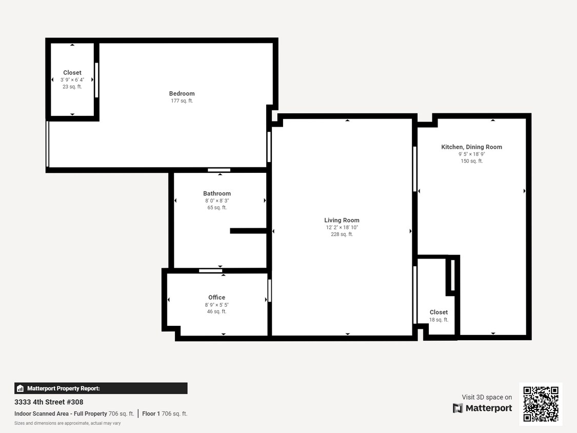 Floor Plan - One Bed One Bath