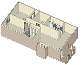 2BR/1BA - Plan B