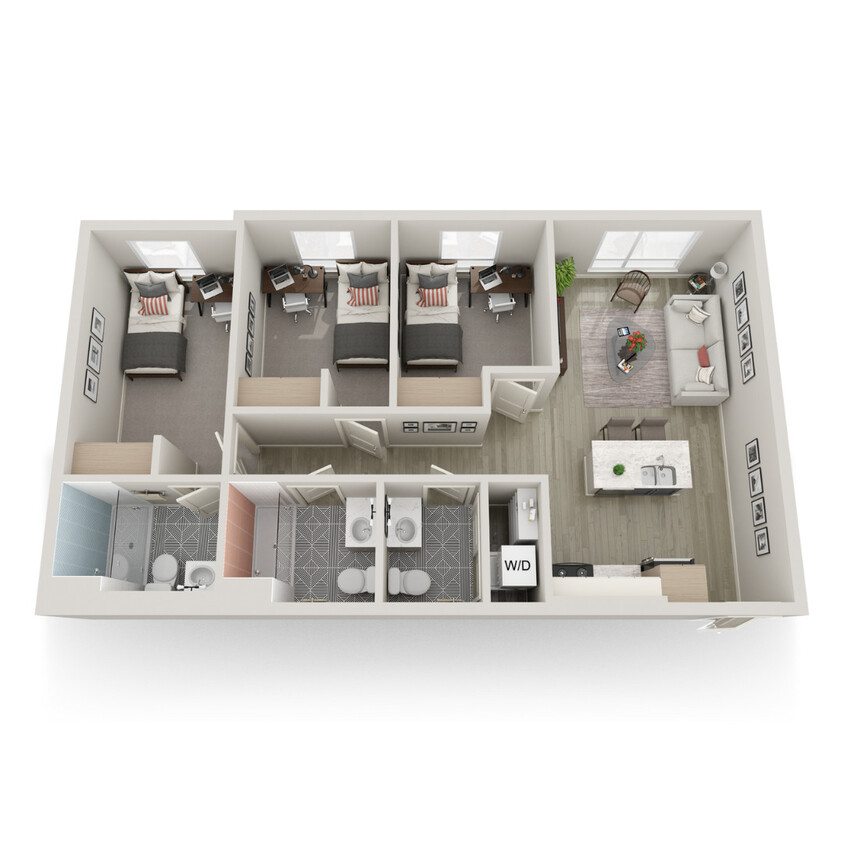 Floor Plan - 3 Bed 2.5 Bath 
