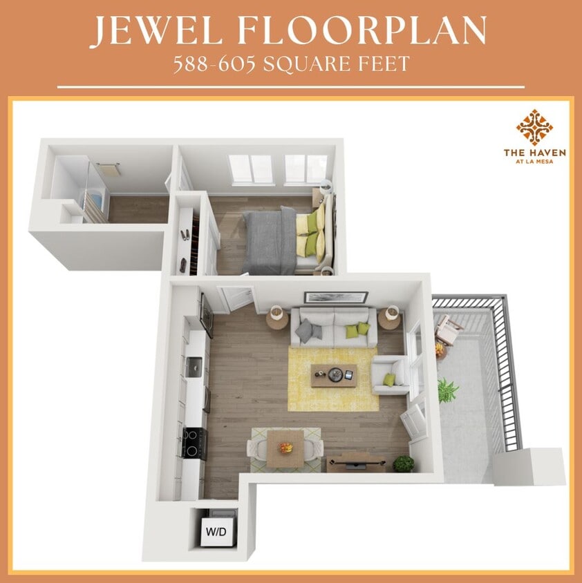 Floor Plan - Jewel - 1x1