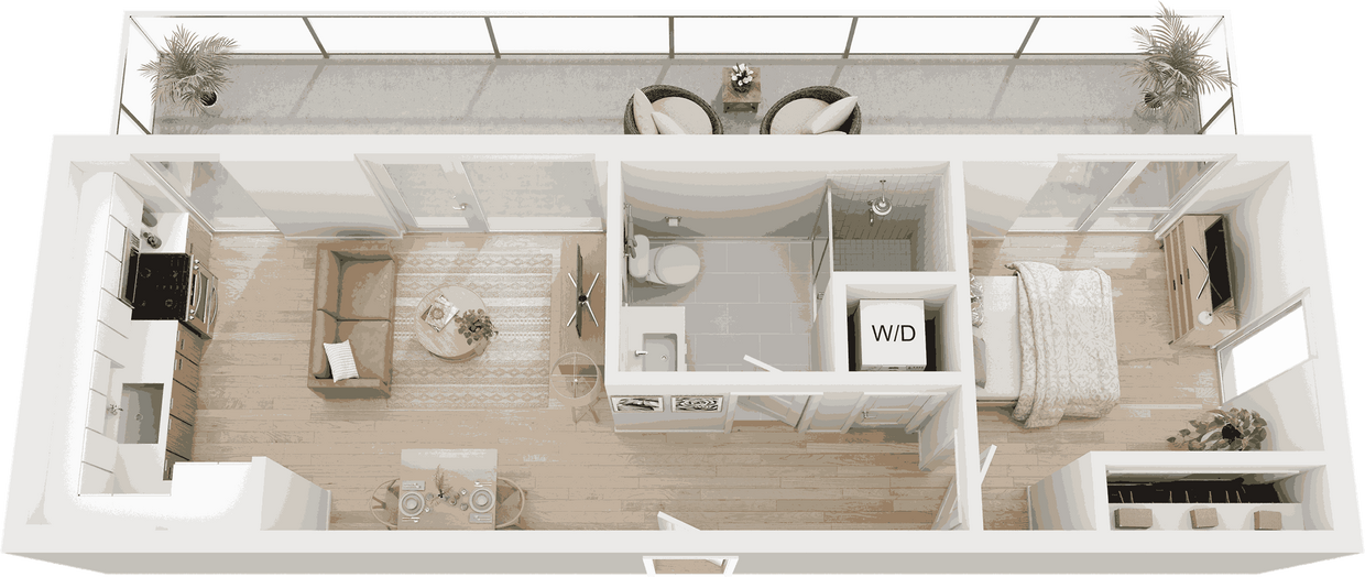 Floor Plan - 1 Bed/1 Bath-A8