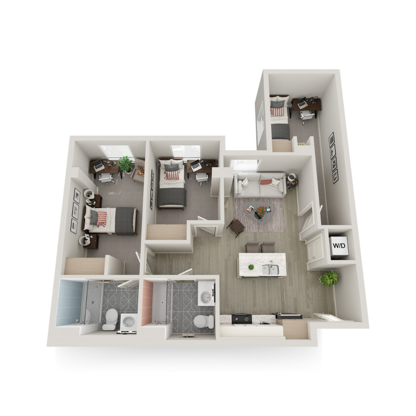 Floor Plan - 3 Bed 2 Bath B