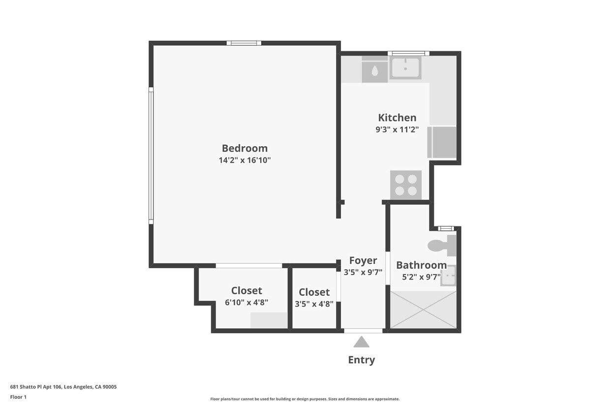 Floor Plan - 1Bed & 1Bath