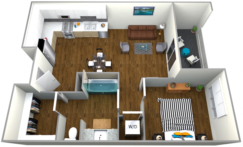 Floor Plan - 1 Bedroom E
