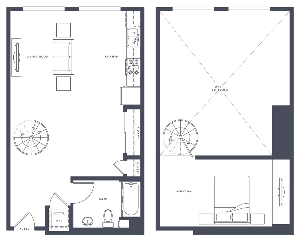 Floor Plan - Urban One Bedroom Loft 